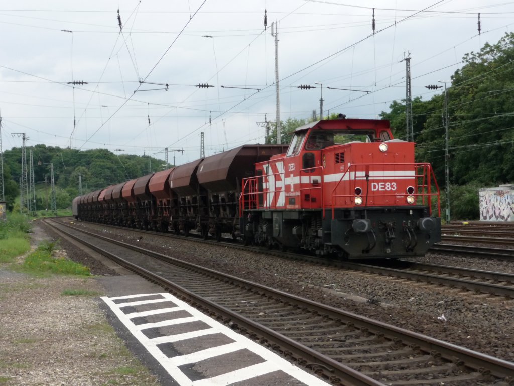 DE83 der HGK (98 80 0272 021-3 D-HGK) am 08.08.2012 in K�ln-West.