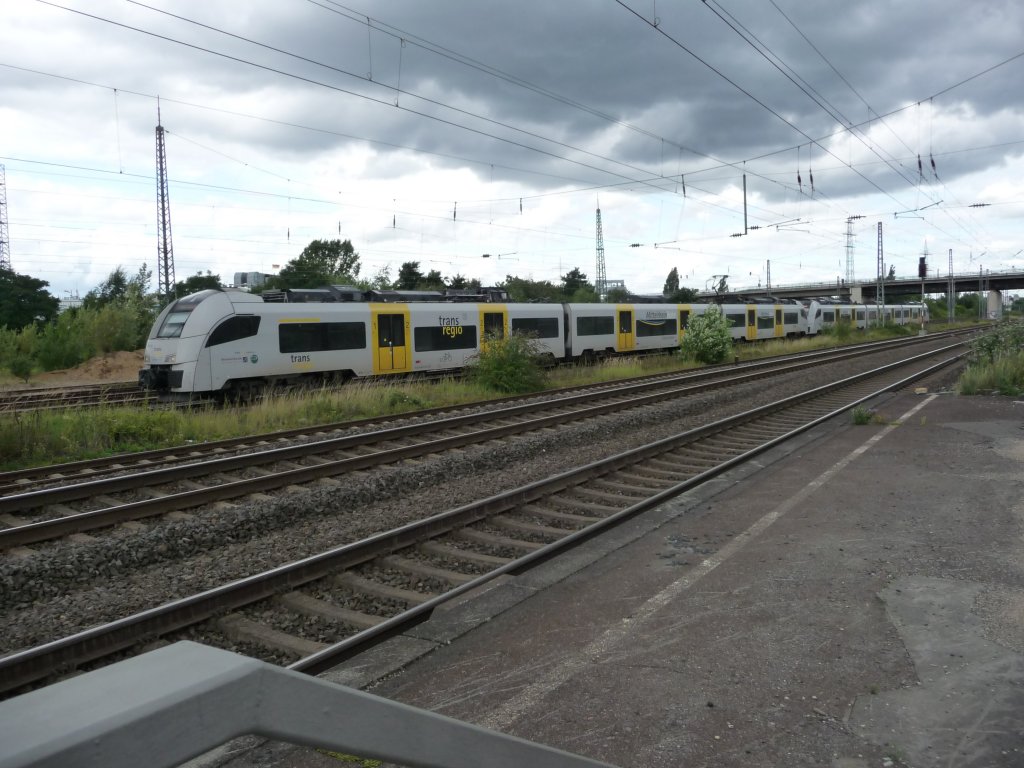 Eine Doppeltratkion 460er der Mittelrheinbahn am 06.08.2012 in H�rth.