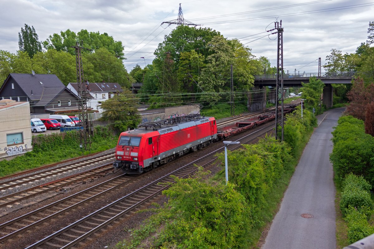 189 005 verl�sst am 16.05.19 den Bahnhofsbereich von Oberhausen-Osterfeld.