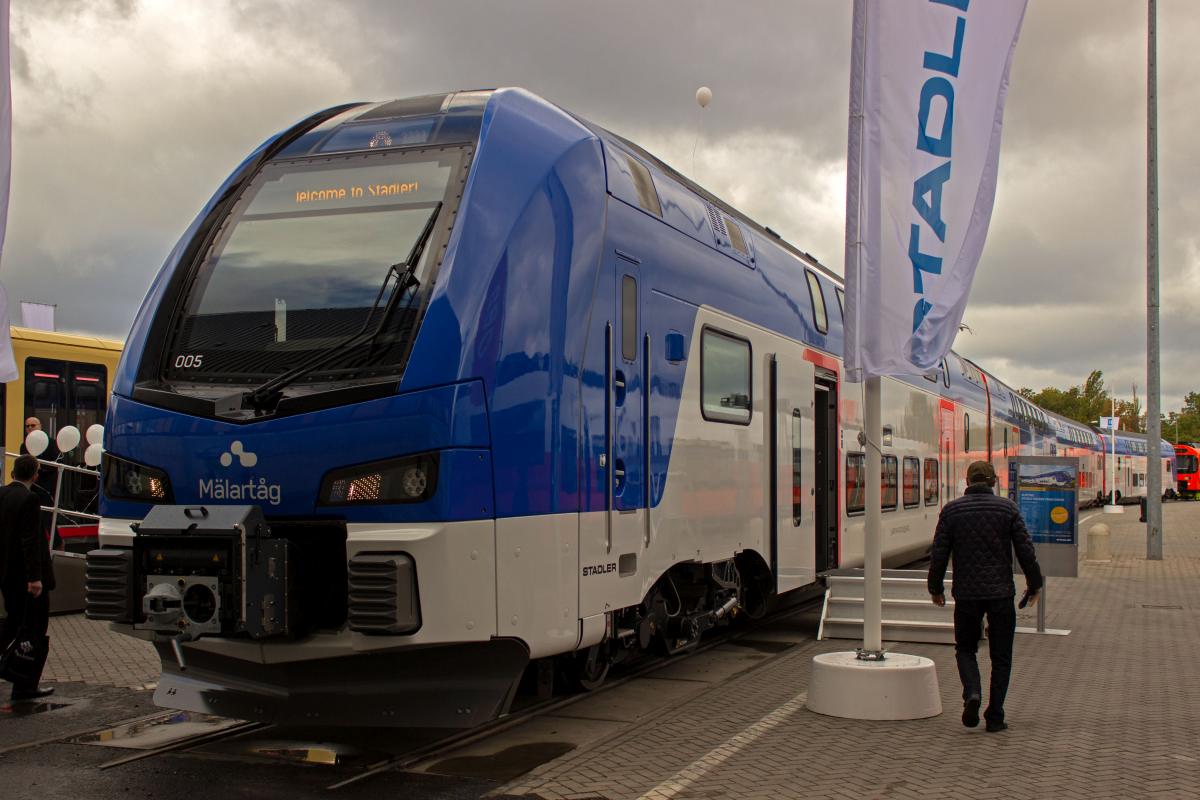 F�r den Regionalverkehr von Stockholm ins M�lardalen hat der lokale Verkehrsverbund 33 KISS von Stadler bestellt. Ein Exemplar war auf der Innotrans ausgestellt.