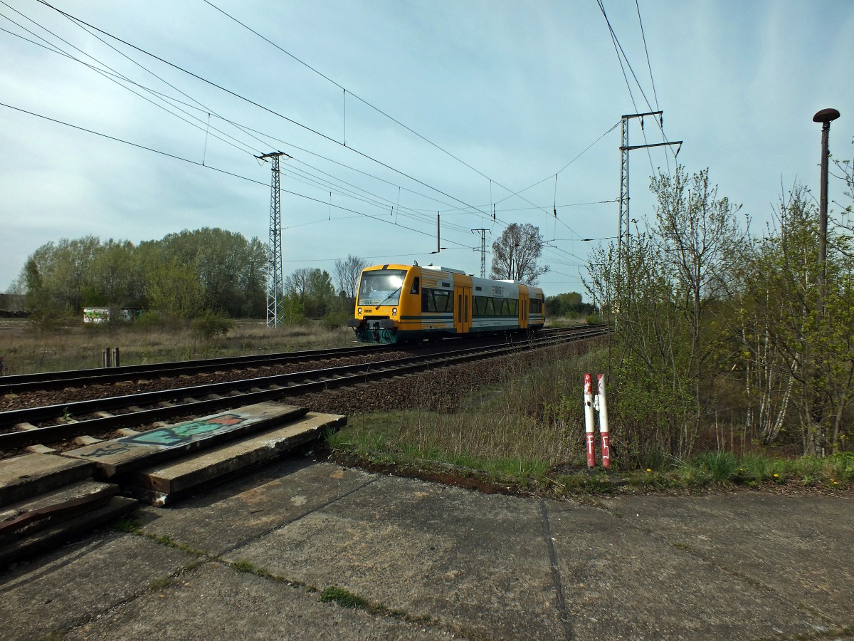 Wochentag ist einmal pro Stunde und Richtung auch die ODEG mit der Regionalbahn nach Frankfurt (Oder) in der Wuhlheide zu Gast. Hier ist VT650.70 zu sehen.