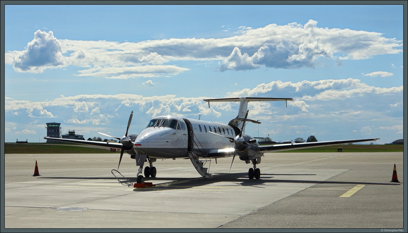 Die Beechcraft 1900C SE-MHU der Jonair ist am 22.05.2023 in Östersund angekommen und wird nach kurzem Aufenthalt zurück nach Umeå fliegen.