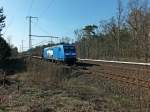  145 023  (alias 145 083) der PRESS f�hrt hier am 30.3.14 mit einem G�terzug in Richtung Frankfurt.