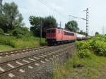 155 183, etwa eineinhalb Stunden zuvor als LZ in Richtung Gelsenkirchen unterwegs passiert hier, in den Mittagsstunden des 16.7.13 die R�ckseite der Kokerei Prosper.