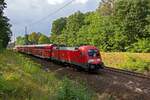 Nach einem Zwischenhalt in Fangschleuse setzt dieser RE1 mit 182 015 an der Spitze die Fahrt in Richtung F�rstenwalde und Frankfurt (Oder) fort.