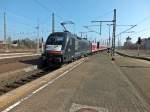 ES64U2-014 (182 514) von MRCE war am 13.3.14 im Einsatz bei DB Regio und bef�rderte eine Regionalbahn von Einsenach nach Halle, hier in Weimar.