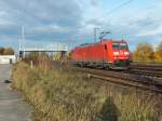 185 180 durchf�hrt am 22.10.13 den Bahnhof Saarmund am Berliner Au�enring.