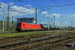 185 302 verl�sst am 05.04.2023 den Rangierbahnhof Gremberg in Richtung K�ln-M�lheim.