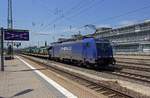 Mit einem Ganzzug gebildet aus leeren Autotransportwagen durchf�hrt 186 269 von Crossrail am 26.06.19 Regensburg.