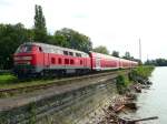 218 496 verl�sst am 08.07.2012 den Bodenseedamm und damit den Bahnhof Lindau.