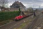 Mit einem �bergabezug aus dem Lennetal ist 265 028 in Hagen-Kabel auf dem Weg in Richtung Norden.