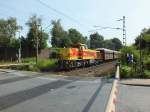 Am 16.7.13 passierte die EH-Lok 546 (92 80 1275 113-9 D-EH)den Bahn�bergang an der �stlichen Einfahrt des G�terbahnhofes Bottrop-S�d.