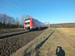 Auf der Th�ringer Ost-West-Verbindung sind die Triebwagen der Baureihe 612 oft als Dreifachtraktion unterwegs.