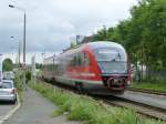 13.5.2014, der Desiro 642 518, aus Nordhausen kommend, hat sein Ziel schon fast erreicht und verl�sst gerade Erfurt Nord.