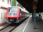 611 035 ist auf Gleis 8 im Lindauer Hauptbahnhof eingetroffen und f�hrt nun zur Abstellung in die Reste des ehemaligen Betriebswerkes.