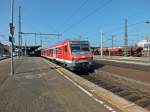 Die Klotzbremsen der alten Halberst�dter Wagen, die als Regionalbahn  zwischen Eisenach und Halle pendeln h�rt man noch in gr��erer Entfernung, um nicht zu sagen, sie machen einen H�llenl�rm.