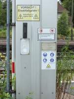 Kuriosit�ten in Weinheim II: Da es an der badischen Weinstra�e wohl h�ufig sehr kalt ist, besteht an dieser Funkantenne erh�hte Eisabfallgefahr.