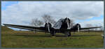 Die D-ANOY, eine Ju-52 der Lufthansa, steht am 11.03.2023 im Besucherpark des Flughafens München.