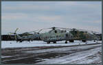 Zwei Mil 9 der Luftwaffe stehen am 19.01.2019 auf dem Außengelände des Militärhistorischen Museums in Berlin-Gatow.