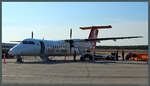 Auf dem Weg von Montreal nach Puvirnituq legt die Dash 8-300 C-FYAI der Air Inuit in La Grande Rivire einen Zwischenstopp ein. Der Flughafen wird vor allem durch Mitarbeiter der nahegelegenen Wasserkraftwerke genutzt. (12.10.2022)
