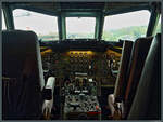 Blick ins Cockpit der CV-990 HB-ICC im Verkehrshaus Luzern.