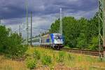 In der N�he der S-Bahn-Station Wuhlheide ist 5370 001 von PKP Intercity am 13.06.22 mit EC49 in Richtung Polen unterwegs und wird kurze Zeit sp�ter am Abzweig Eichgestell �ber eine Verbindungskurve in Richtung K�penick abbiegen.