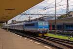 Vermutlich als R 990 von Brno Kr�lovo Pole kommend erreicht 362 164 Praha-Sm�chov und rollt nun mit ihrer Wagengarnitur in den Abstellbereich.
